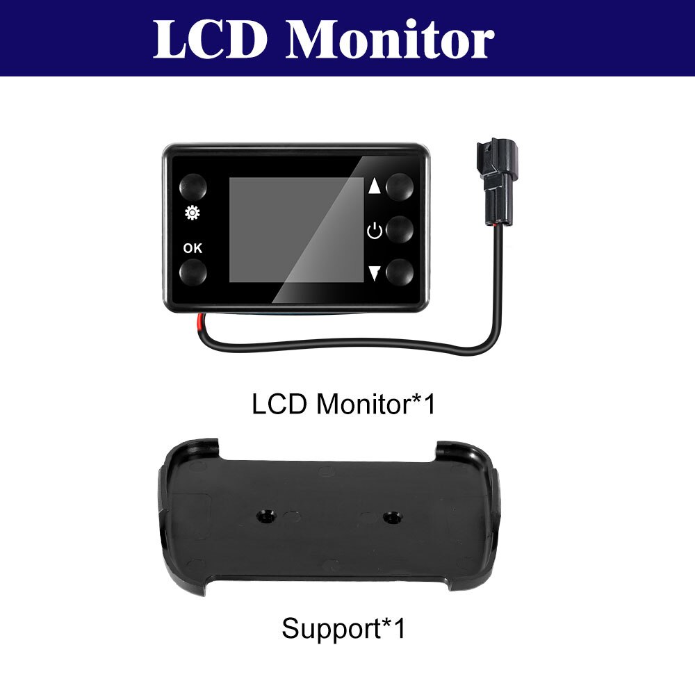 Interrupteur de moniteur LCD universel 12V/24V + accessoires de télécommande pour piste de voiture, chauffage à Air diesel, Kit de contrôle de stationnement: LCD Monitor