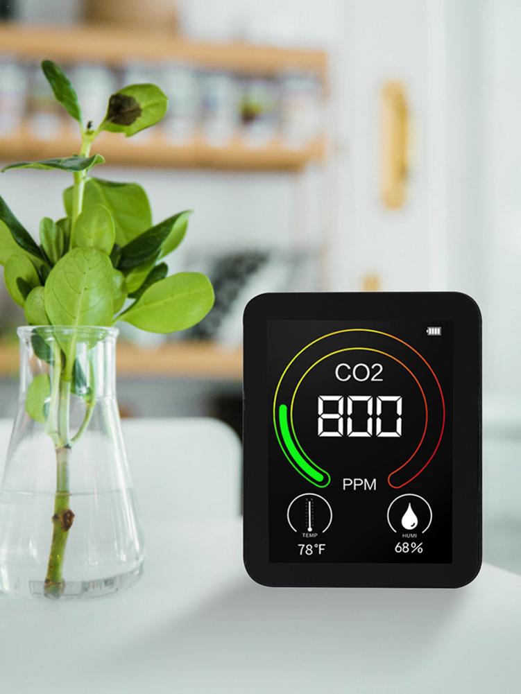 Detector de del aire CO2, termómetro, higrómetro, monitor de concentración de dióxido de carbono, fácil de llevar, pantalla a Color para sala de estar