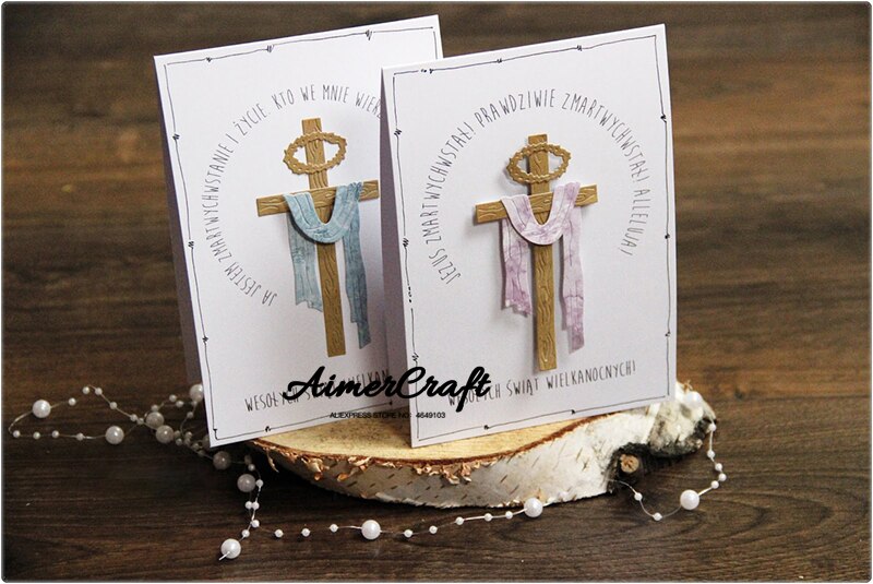 Cruz Domingo de Pascua troqueles de corte de Metal Plantilla de colección de recortes para tarjeta de papel para manualidades grabado decorativo troquelado artesanal troqueles