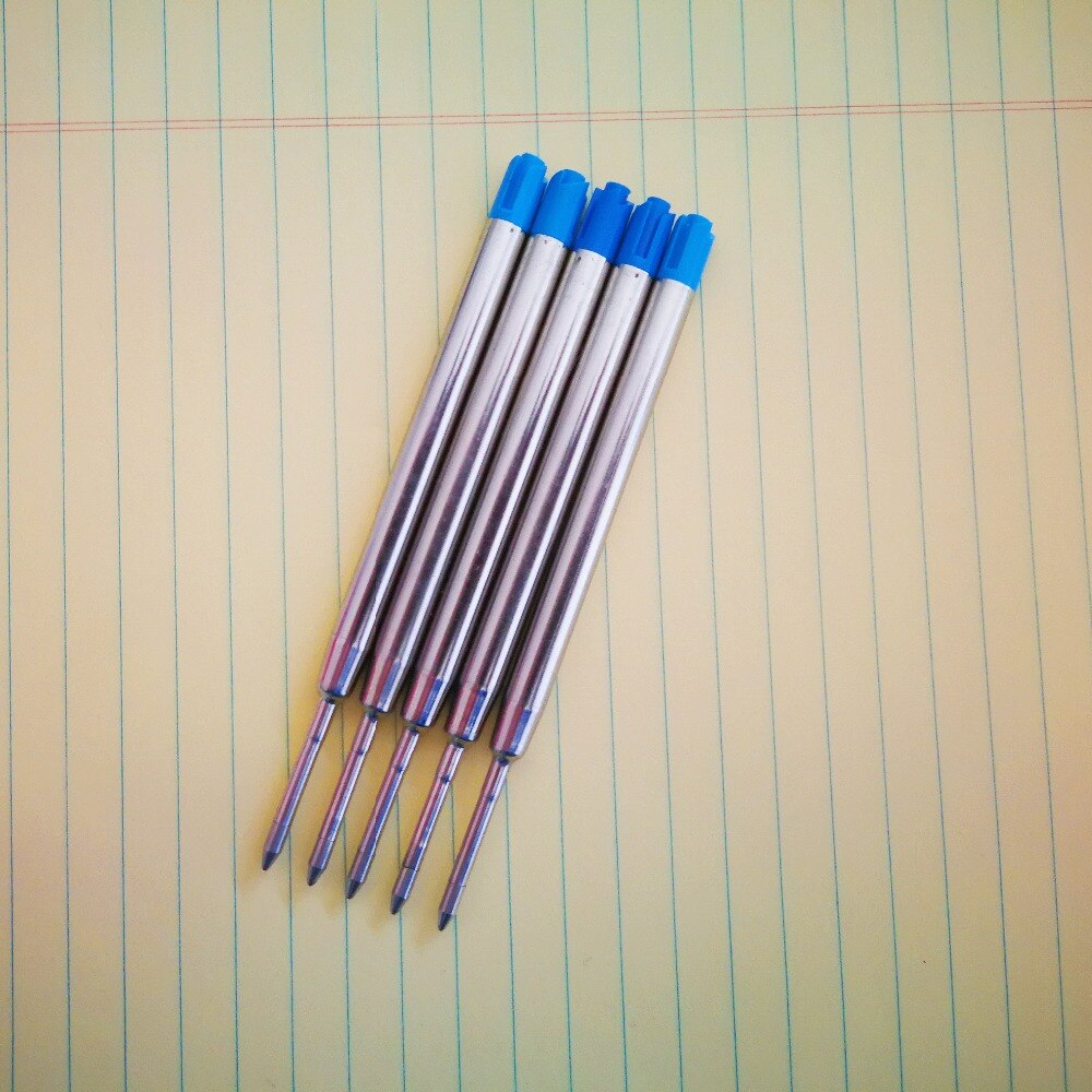 5 pçs/lote Refil Caneta Esferográfica 0.7 MILÍMETROS Azul Bola De Rolo De Tinta Preta Recargas para Supples Escola Escrita Escritório