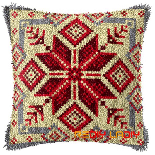 Diy latch krok kuddsatser mandala kuddfodral virkat hantverk akrylgarn för broderi bäddsoffa kuddfodral heminredning: Bz387