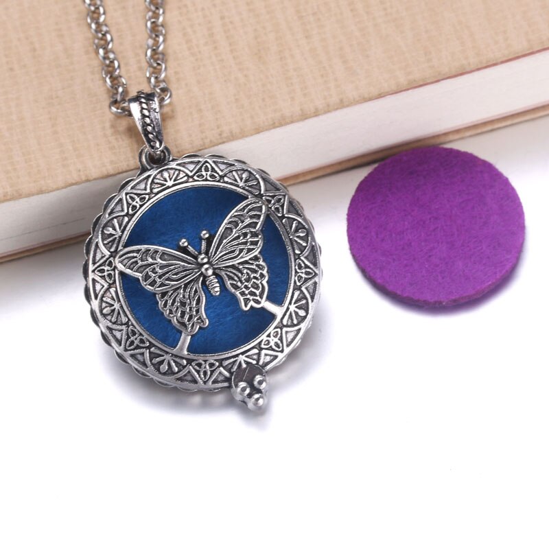 1pc 60cm Vintage Aromatherapy Perfume Essential Oils Diffuser Necklace Locket Necklace Pendant Dream Catcher Necklace 8534: J