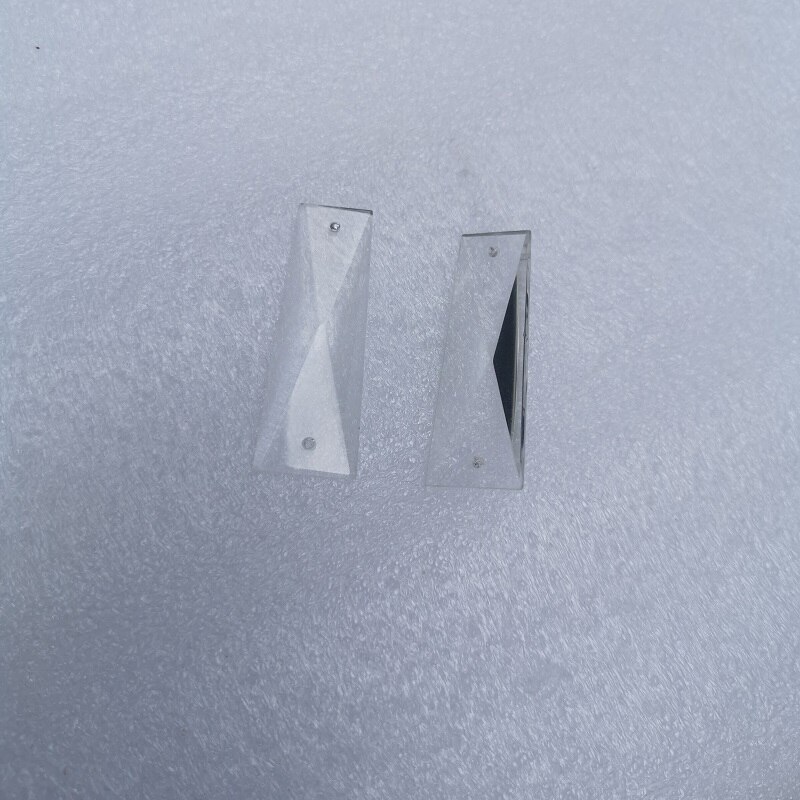 Barra de cristal triangular Trapezoidal transparente de 50mm con 2 orificios, accesorios para cortina de casa de cristal Prisma