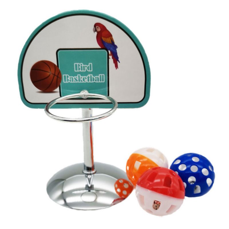 Accesorios de aro de baloncesto para mascotas, juego de juguetes para masticar, bolas, campanas, periquito, loro, rompecabezas: L