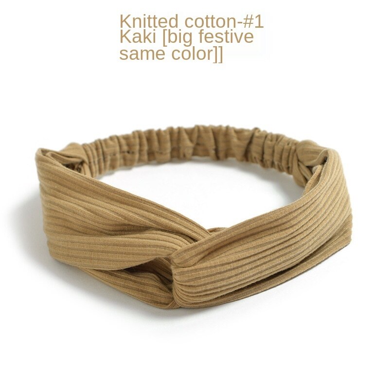 Diadema Vintage con nudo cruzado para mujer, cinta para el pelo de punto elástica, diadema de Color sólido para niña, accesorios para el cabello, diadema trenzada