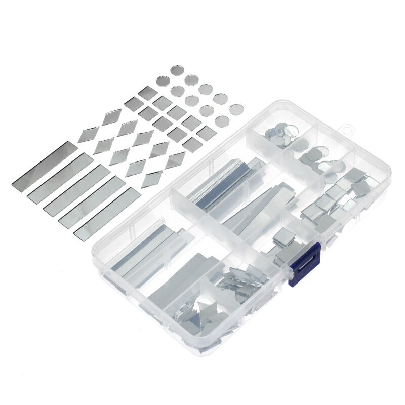 200PCS/lot Mixed Shape Mini Mirror Glass Mosaic Tiles For Handmade DIY Crafts Home Wall Artwork Decorations