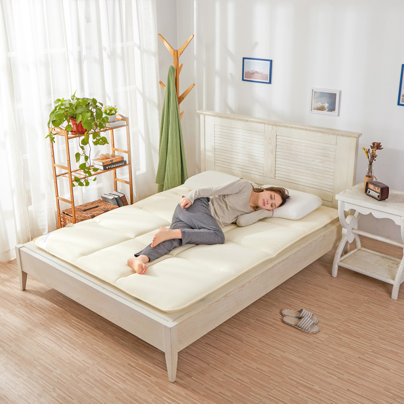 Japanse tatami 120*200cm winterbedovertrek donkerblauw bedkussen warm bedset 1pc vloertatami gemakkelijk op te bergen vochtwerende sprei: Rijstgeel / 120 by 200cm