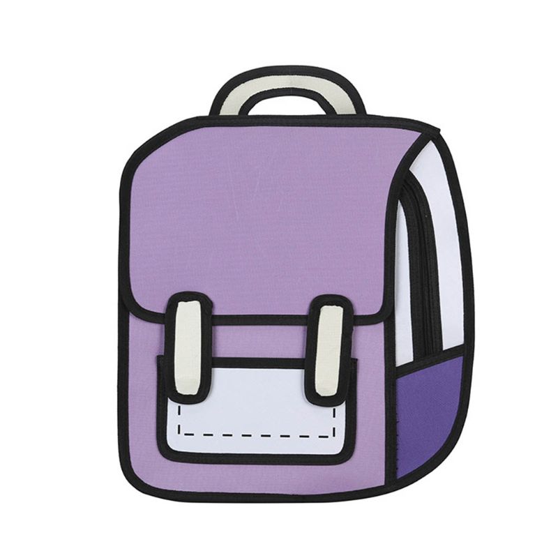 Kreative Frauen 2D Zeichnung Rucksack Cartoon Schule Tasche Comic Bookbag für Teenager Mädchen Daypack Reise Rucksack: -PL