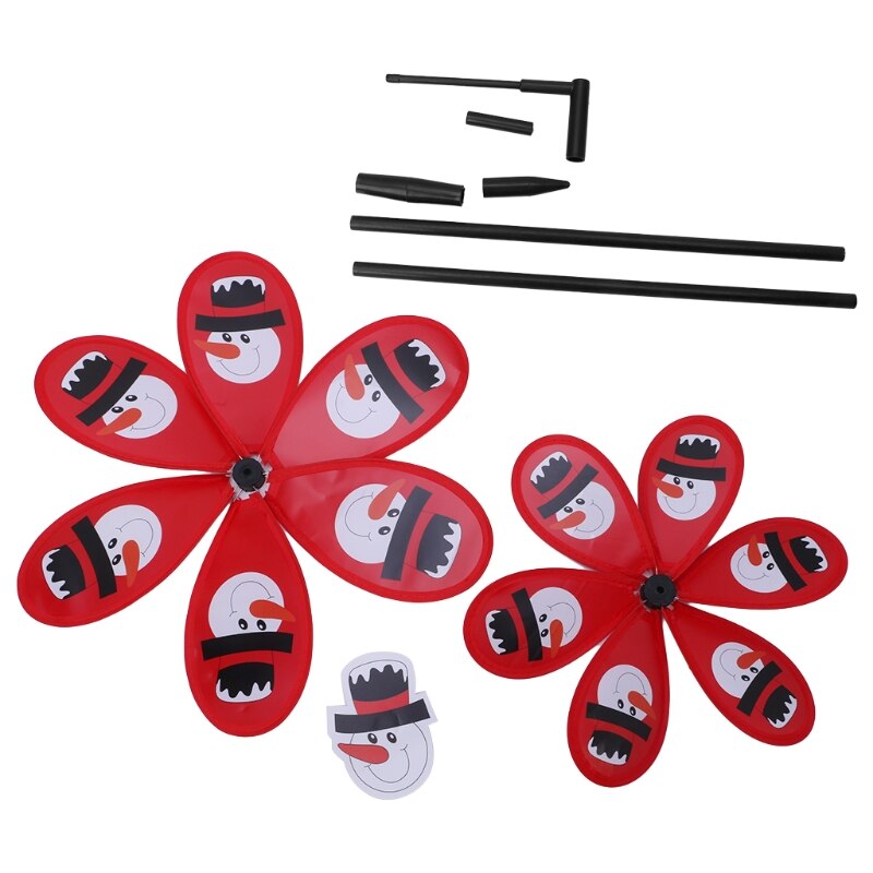 1 pieza de doble capa Santa Claus molino de viento Spinner Whirligig Home Yard decoración de
