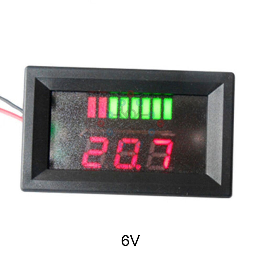 6V/12V/36V/48V Red LED Lead-Acid Battery Indicator Battery Capacity Acid Tester Voltmeter Charge Level Indicator For Arduino: 6V