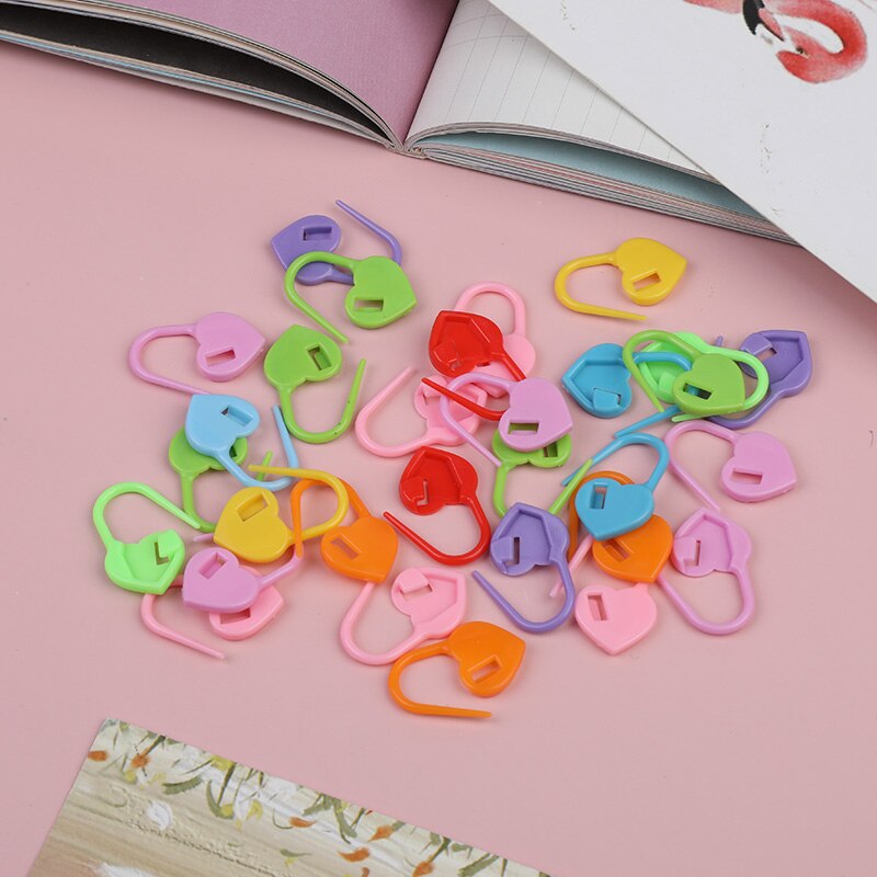 500Stck bunt Sicherheit Stifte Plastik Clips Marker Stifte Pro Stricken überqueren Stich Halter Handwerk DIY Nähen Bausatz Brosche Zubehör