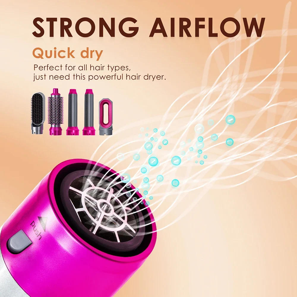 Upgrade 5 in 1 Hair Dryer 60000rpm High Speed Air Brush Hair Styler Tools for Dyson Airwrap with Curling Barrel