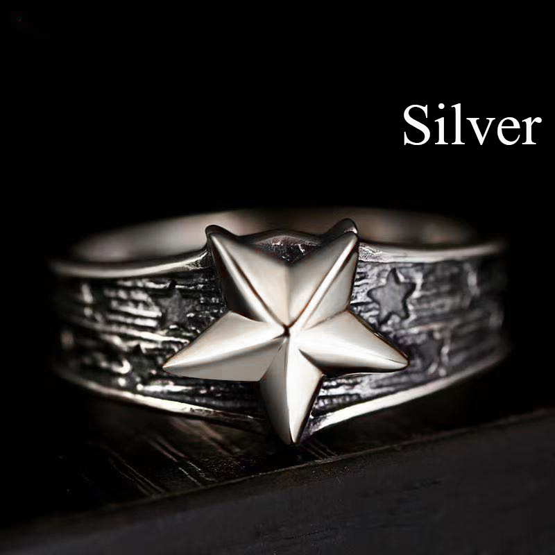 Anello Vintage popolare stella d'oro uomo donna coppia anelli proposta anello moda matrimonio gioielli regalo anello coda ridimensionabile: WN1099-2