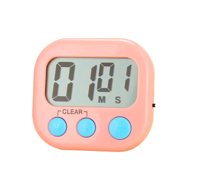 Timer clock egg timer stopwatch alarm time timer digital timer countdown timer smart widgets digital kitchen timer cooking timer: Pink