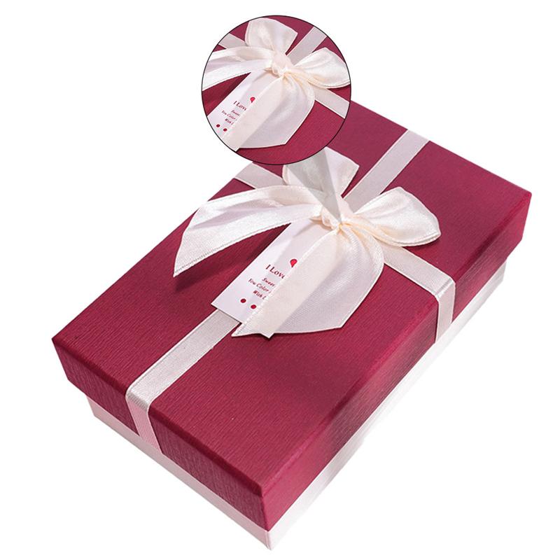 2Pcs Bowknot Box Package Case Rectangle Paper Box
