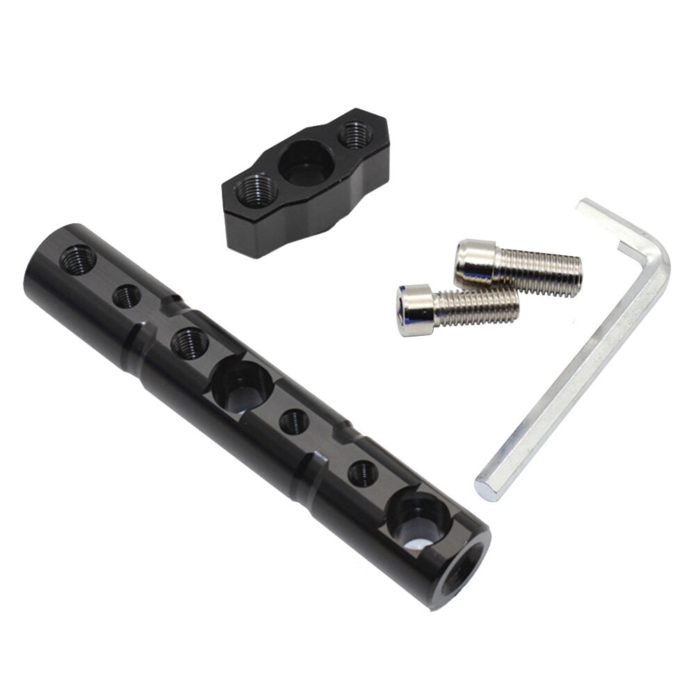 Motorcycle Mirror Mount Riser Multifuncation Bracket Extension Mount Holder: Black