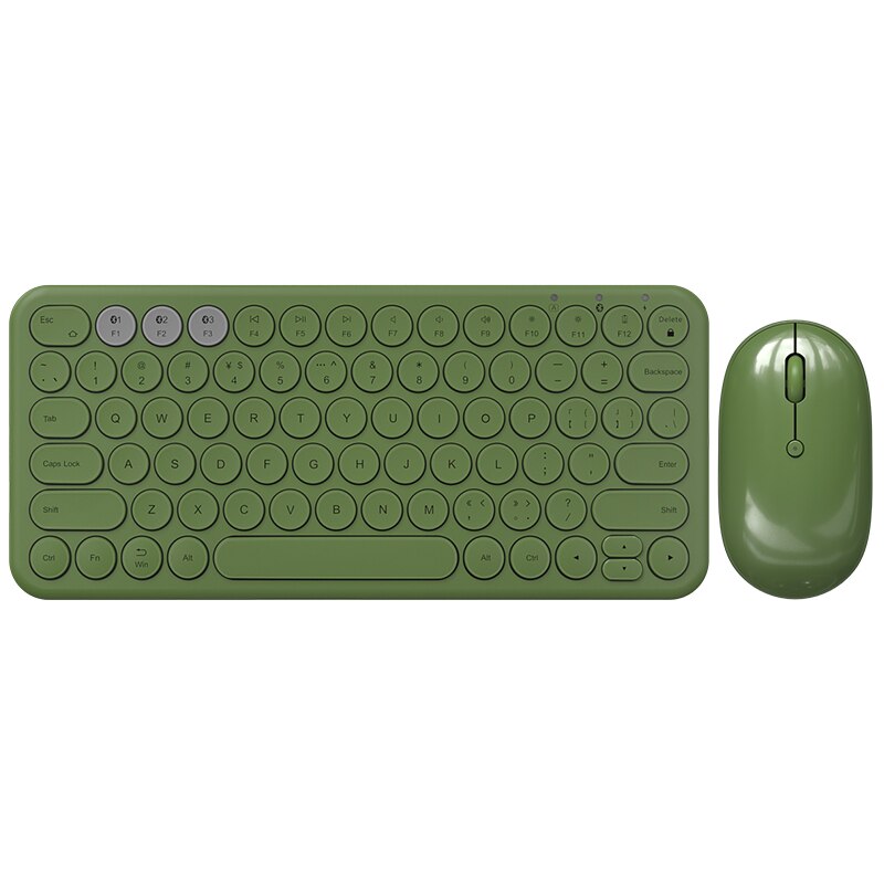 Rechargeable Bluetooth-compatible Keyboard Mouse Set For Tablet Phone iPad PC Gamer Mini Wireless Gaming Keyboard Mice Mouse: Green Set