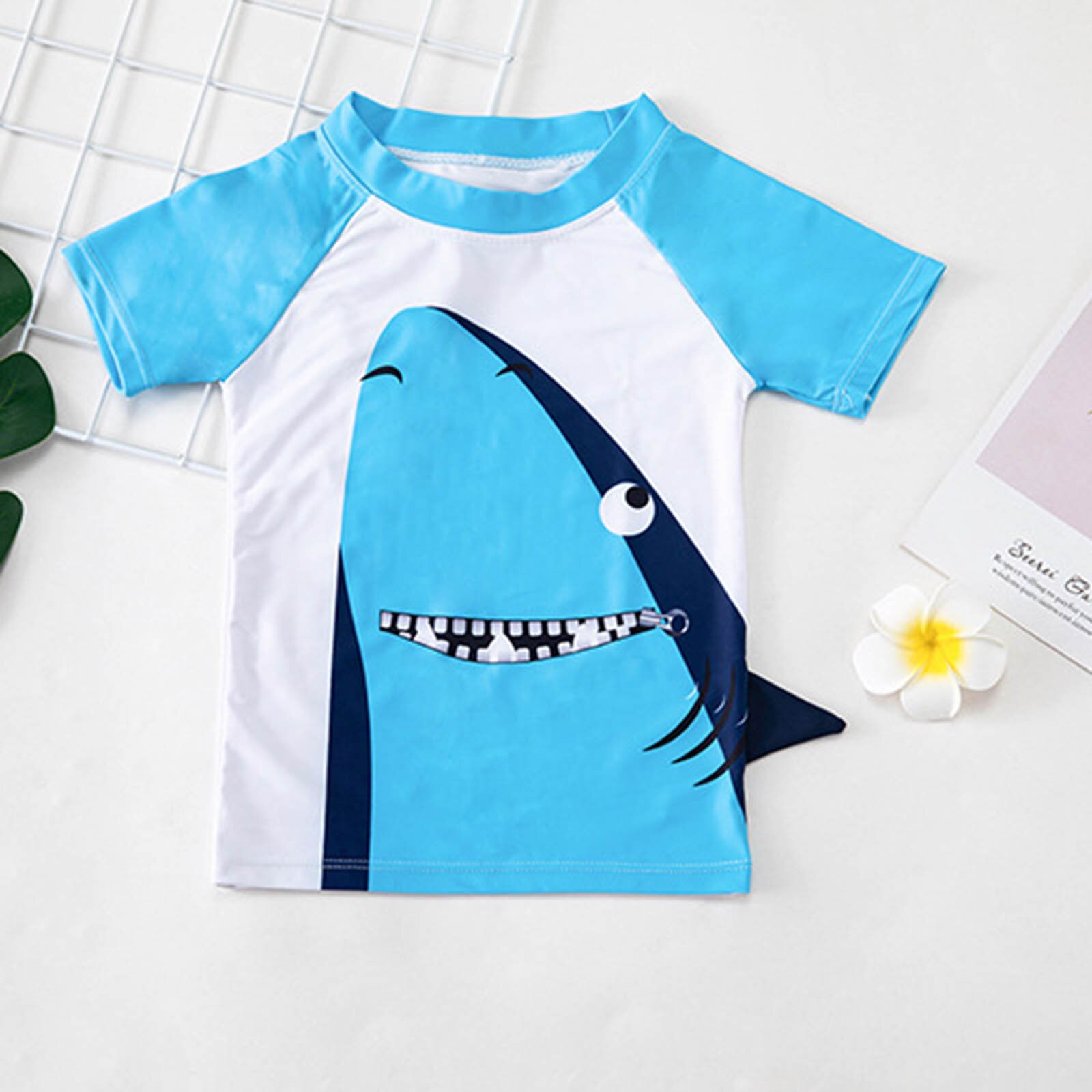 Zomer Peuter Kinderen Jongens Kleding Shorts Cartoon Shark Shorts Hoed Badmode Badpak Rash Guards Sets Jongen Kleding Sets