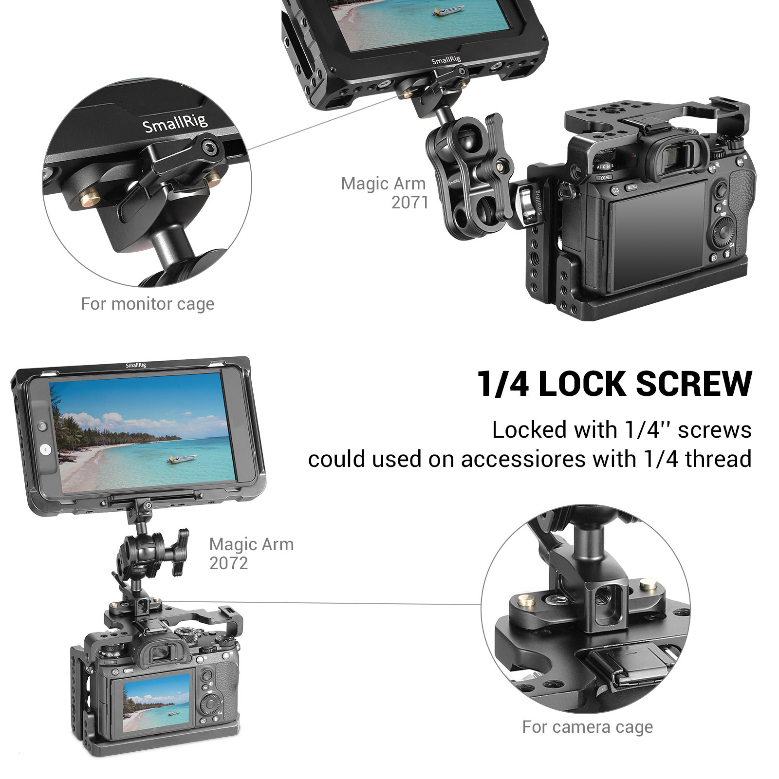 SmallRig DSLR Kamera Anlage Mini schnell Freisetzung nato Schiene (48mm) Für nato Griff EVF befestigen 2172