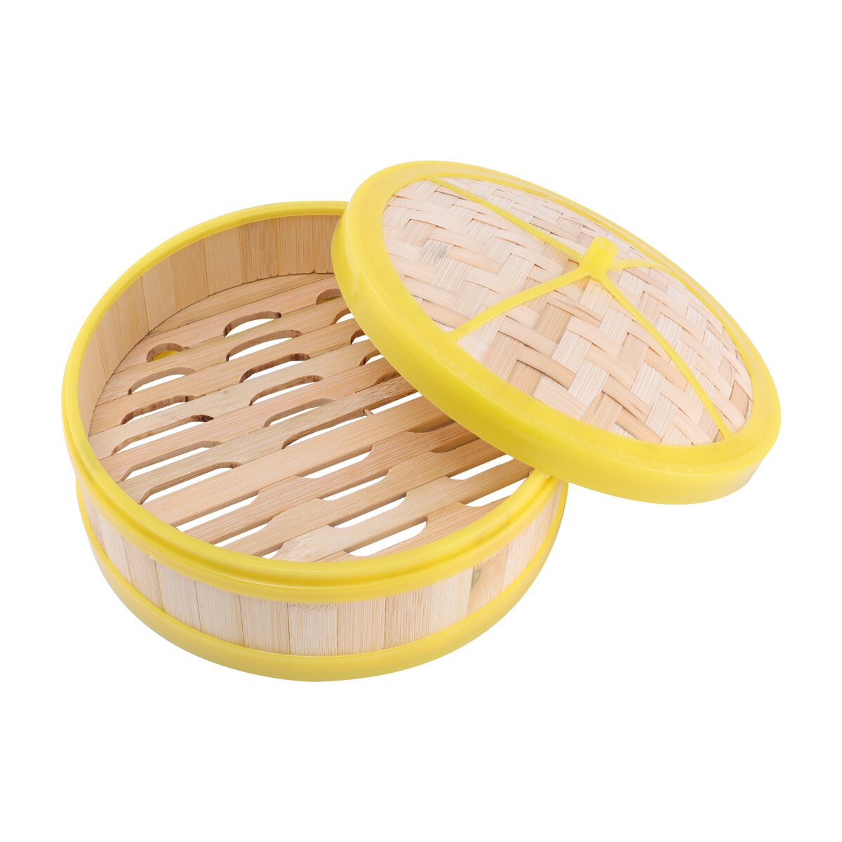 1 Set Bamboo Steamer Novel Kitchen Bun Dim Sum Steamer Single Tier Basket Food Streamer with Lid Steam Basket A50