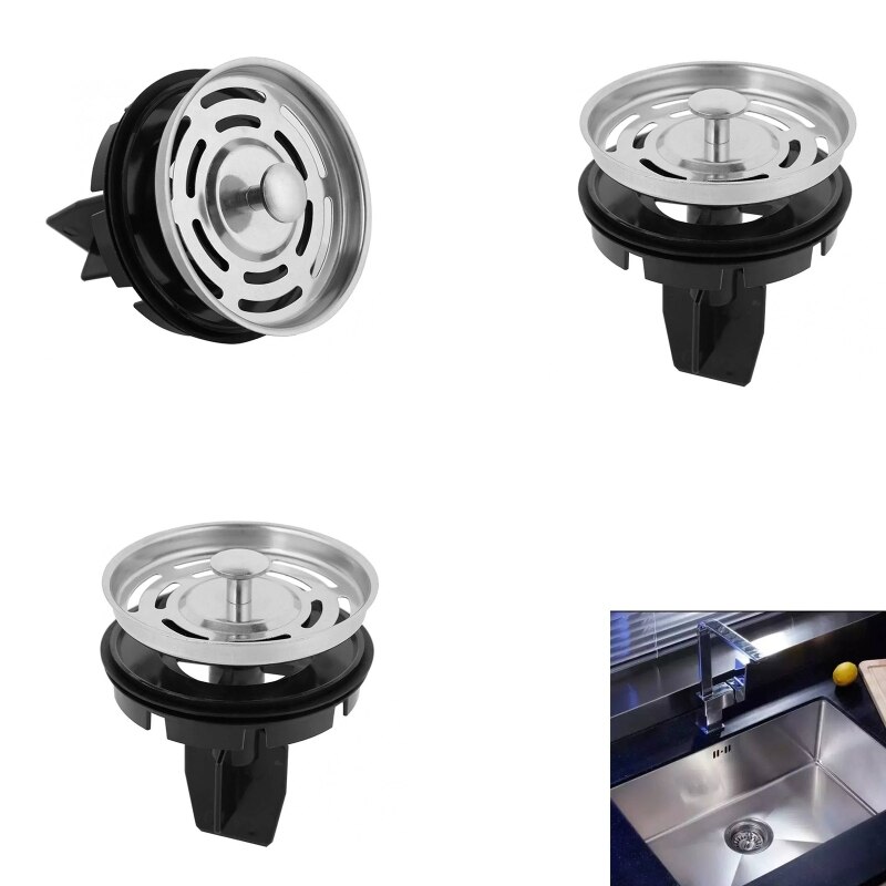 D0AB Stainless Steel Sink Strainer Drain Mesh Hair Catcher Garbage Filter Water Plug