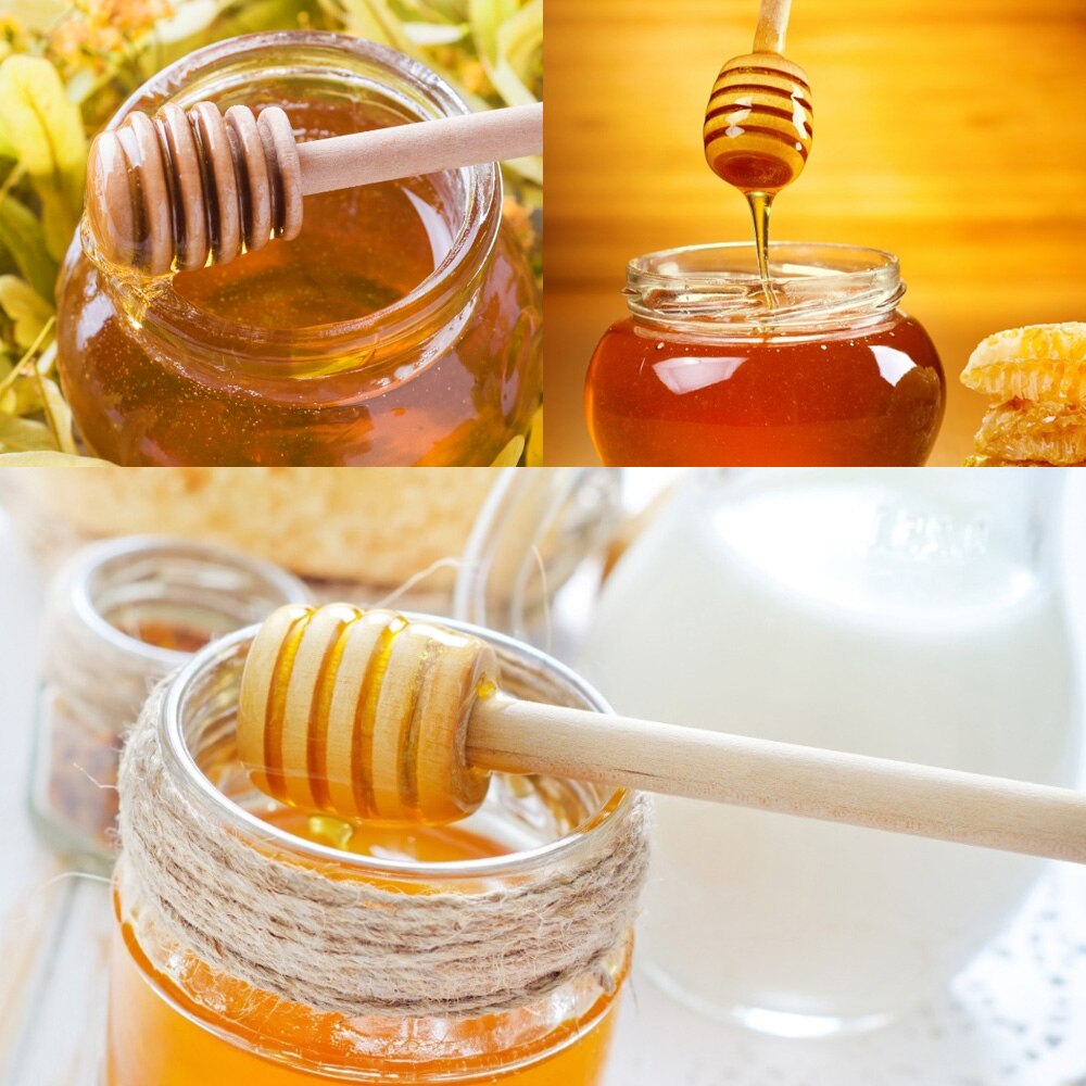 20 stk /50 stk /100 stk mini 8/10cm træ honning dykkerpinde individuelt indpakket honning krukke dispensering dryssregn honning skeer