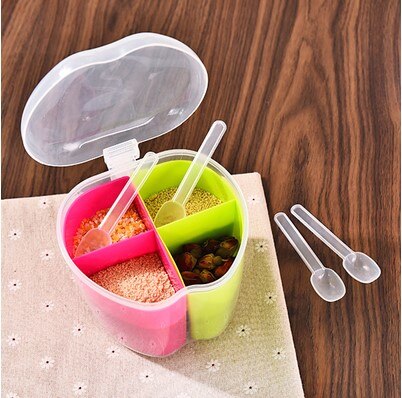 Plastic Divided Spice Box Kitchen Seasoning Jar Seasoning Box Sugar Jar Salt Jar kitchen accessories: C