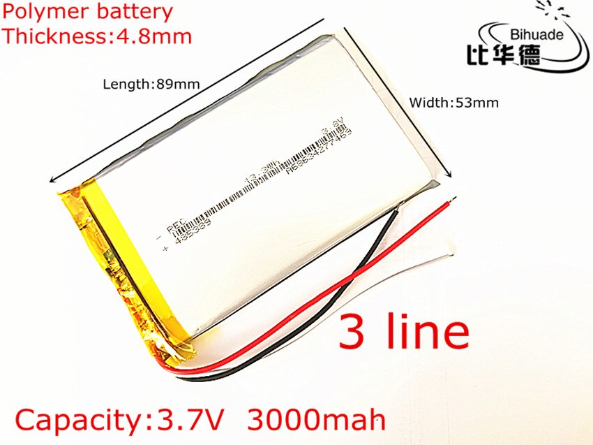 3.7 v lithium polymeer batterij 3000 mah 485389 mobiele voeding 7 'tablet