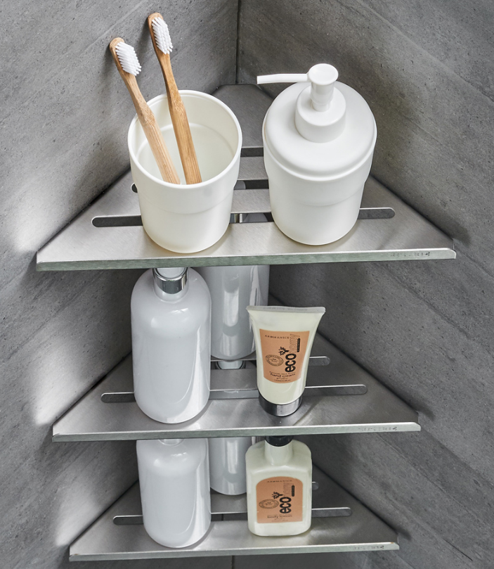 Corner Shelf Single Layer 304 Stainless Steel Bathroom Shelf Wall Mounted Stainless Steel Shelves Bathroom