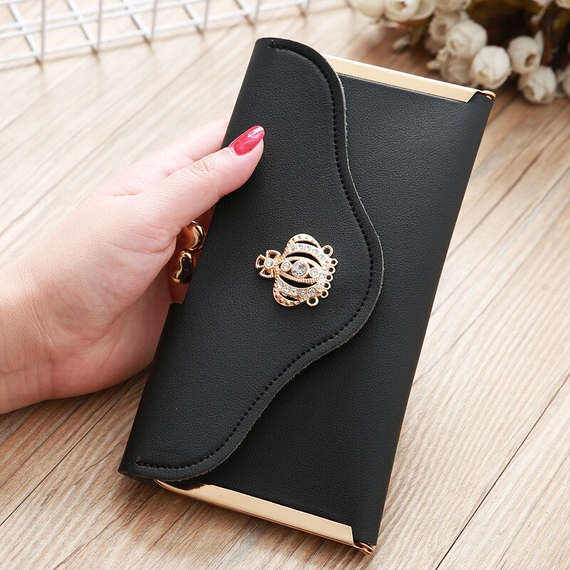 Women Crown Wallets Hasp Lady Purses Girls Moneybags Clutch Woman Handbag Wallet Cards ID Holder Long Purse Bags Billfold Clips