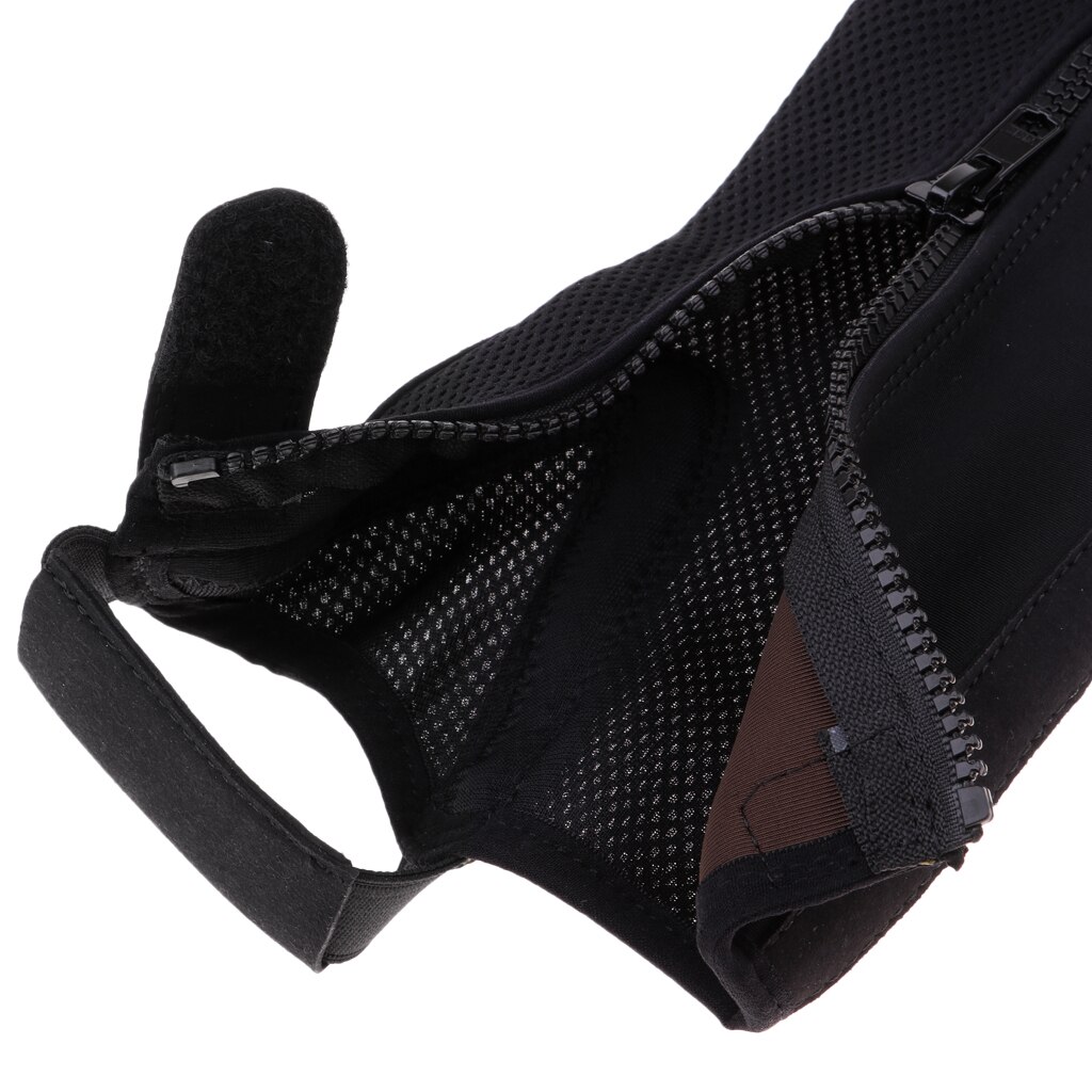 Polainas cómodas con broches y cierre de cremallera para hombres, mujeres y niños, protector de piernas deportivo, color negro