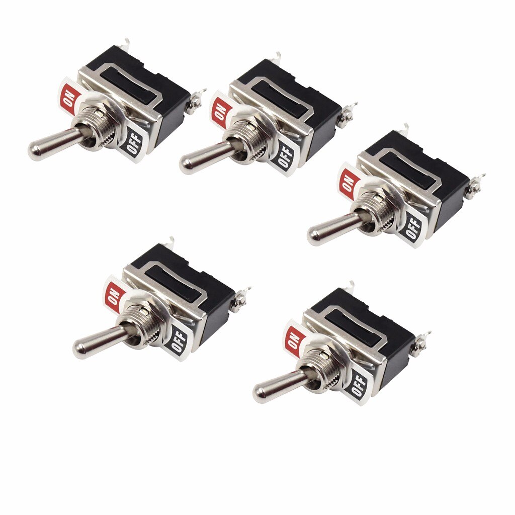 Toggle Switch Single Pole Double Throw Rocker Switch SPST 2-pin ON / OFF 12V 24V 220V 230V 15A 250V 5 Pieces