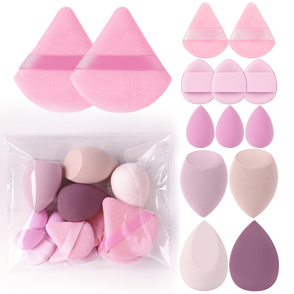 Juego de brochas de maquillaje para mujer, 3-20 piezas, base, sombra de ojos, colorete, resaltador, corrector, herramienta de belleza femenina, esponjas de belleza, esponjas para pulgar: Transparente