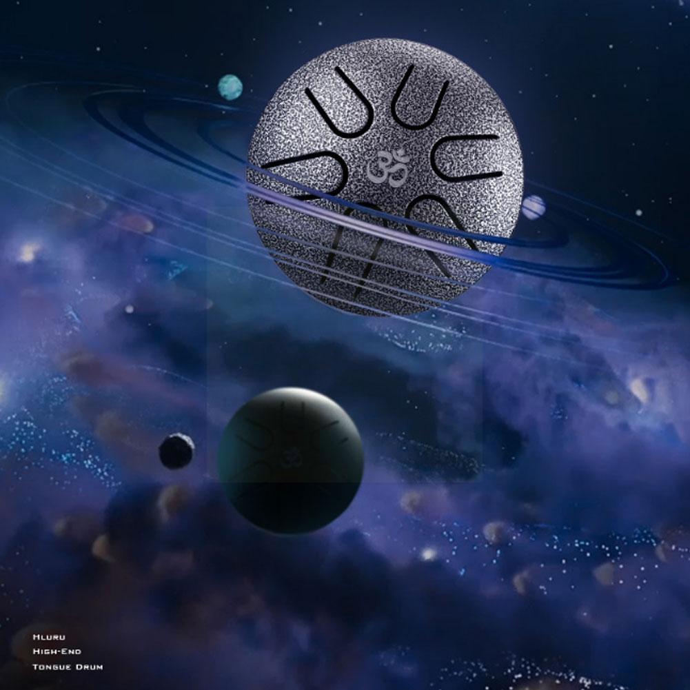 Mini Ethereal Drum 3 Inch 6 Tone Steel Tongue Drum Handheld Music Drum 3 Instrument Colors Lovers Percussion Beginner D5n8