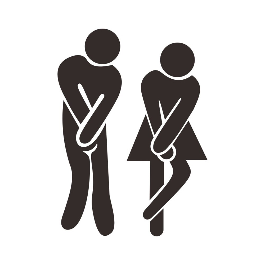 1pc sjove kvinder mænd selvklæbende aftagelig pvc vægdør klistermærke toiletskilt mærkat indretning toiletskilt aftageligt, selvklæbende: Default Title