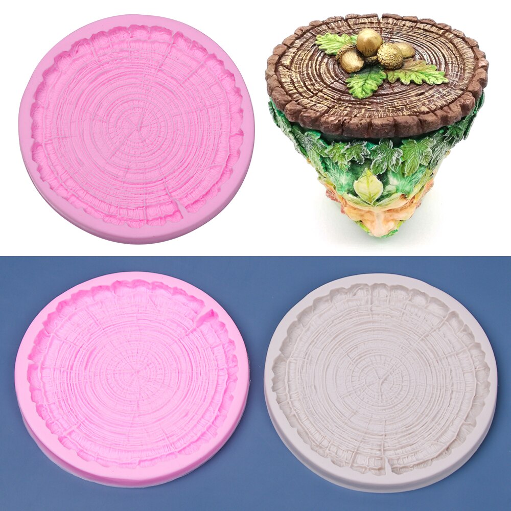 Tree Stump Cake Mould Silicone Mold Tree Rings Chocolate Mold Cake Topper Clay Tool Fondant Cake Making Accessories DIY Crafts