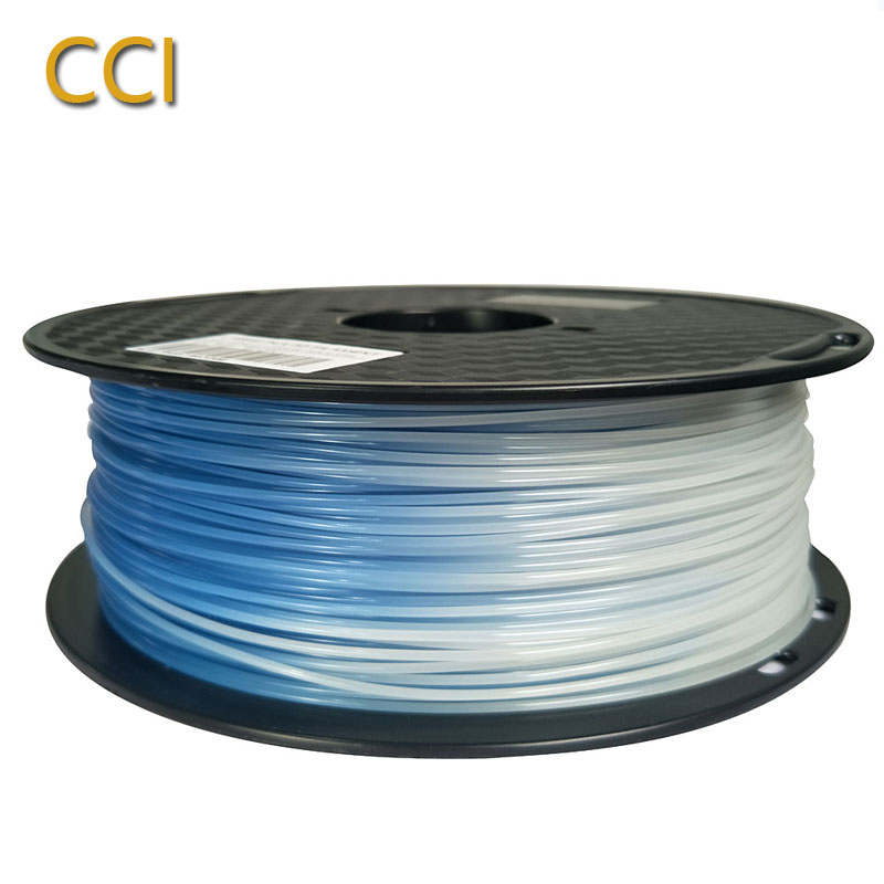 3d printer filament color change pla 1.75mm 1kg blue red purple voilet green to white changing filament printing materials