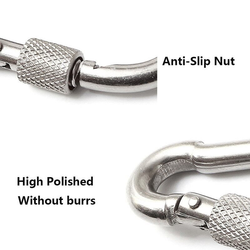 4PCS to 10PCS M4 M5 M6 M8 Screw Lock Spring Clip Spring Snap Carabiner Quick Link 304 Stainless Steel