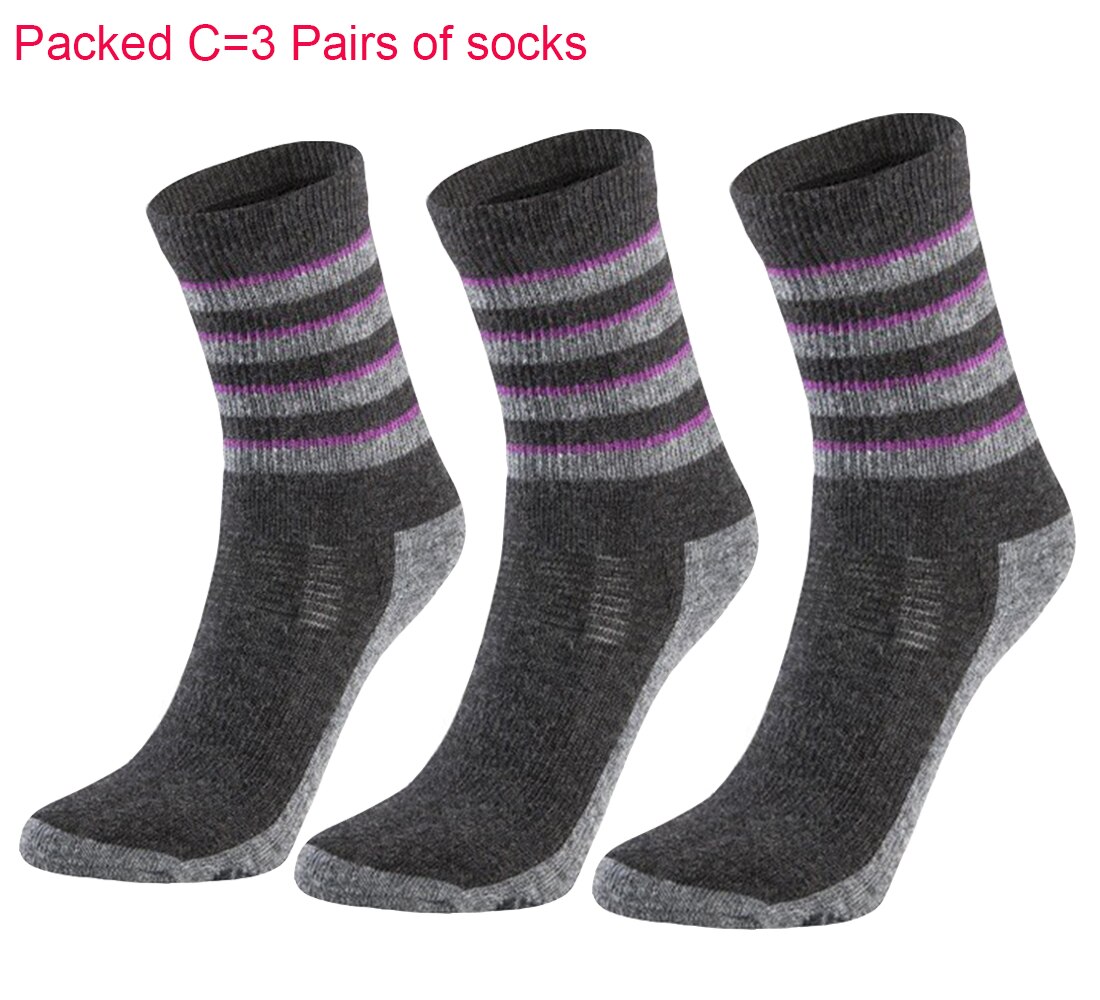 Chaussettes de randonnée en laine mérinos 50% pour enfants, chaussettes chaudes d&#39;hiver pour Sports de plein air, chaussettes thermiques pour équipe, taille européenne 31 à 34: Packed C (3 Pairs )