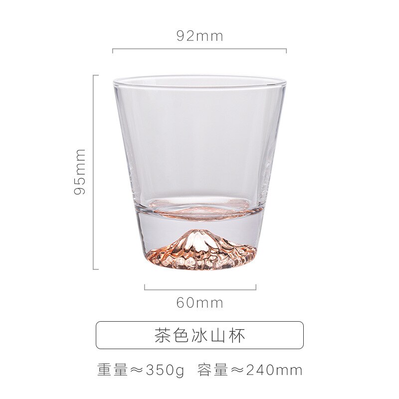 Verres à vin en cristal Transparent, créative, mignon, 3D, volcan, neige montagne, verre à whisky, verre à boire: A1 / 1PCS
