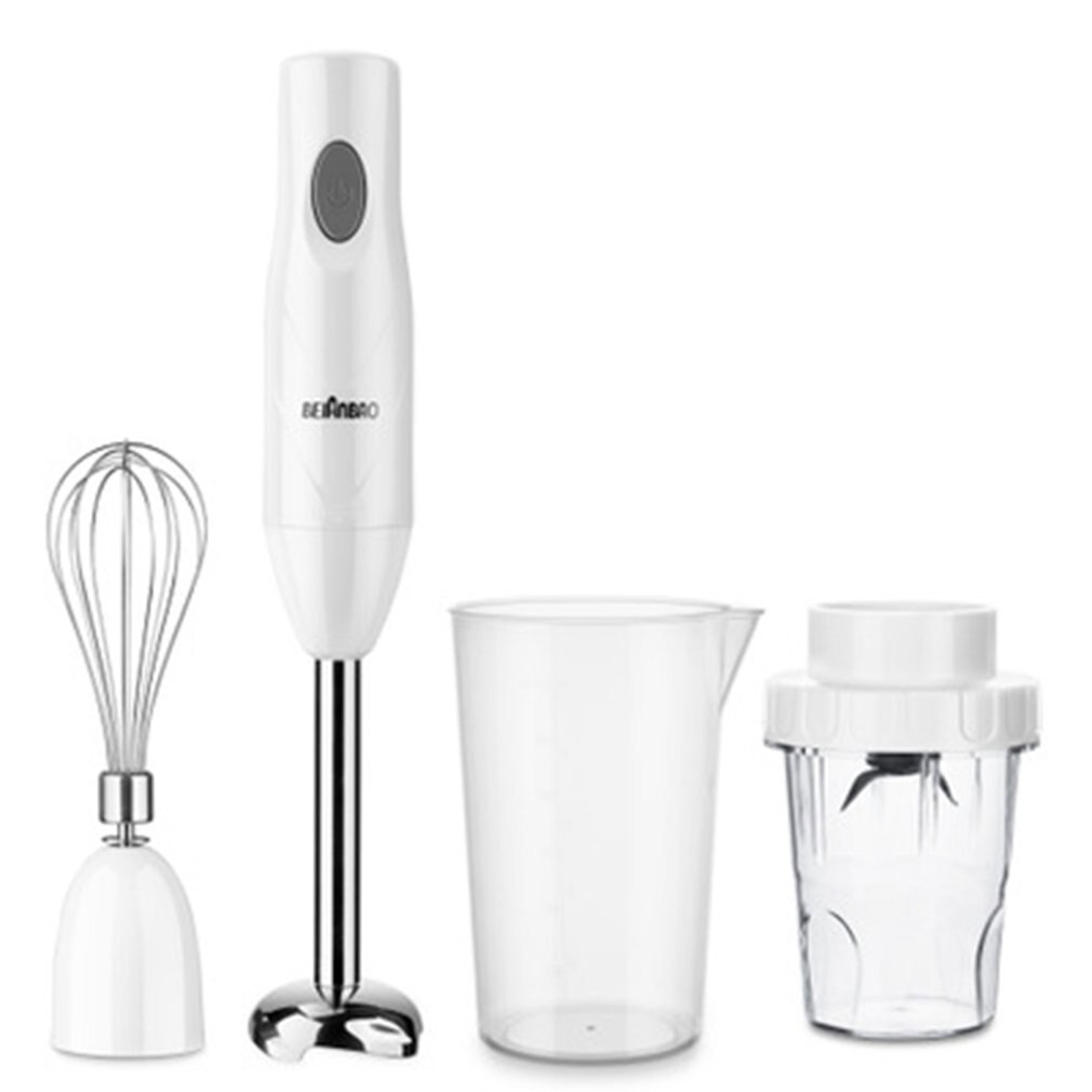 4 in 1 rostfritt stål manuell nedsänkning mixer grönsaksblandare köttkvarn 500ml kvarn mixer 800ml smoothie kopp: Svart