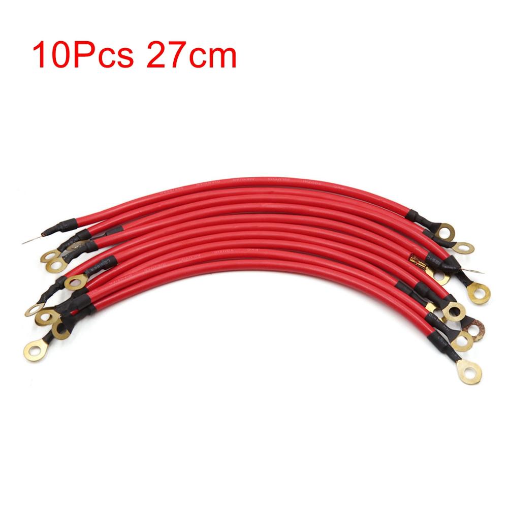X Autohaux 27cm 42cm 45cm DC 12V 24V Red Car Battery Ground Wire Electric Conduction Stable Voltage Cable
