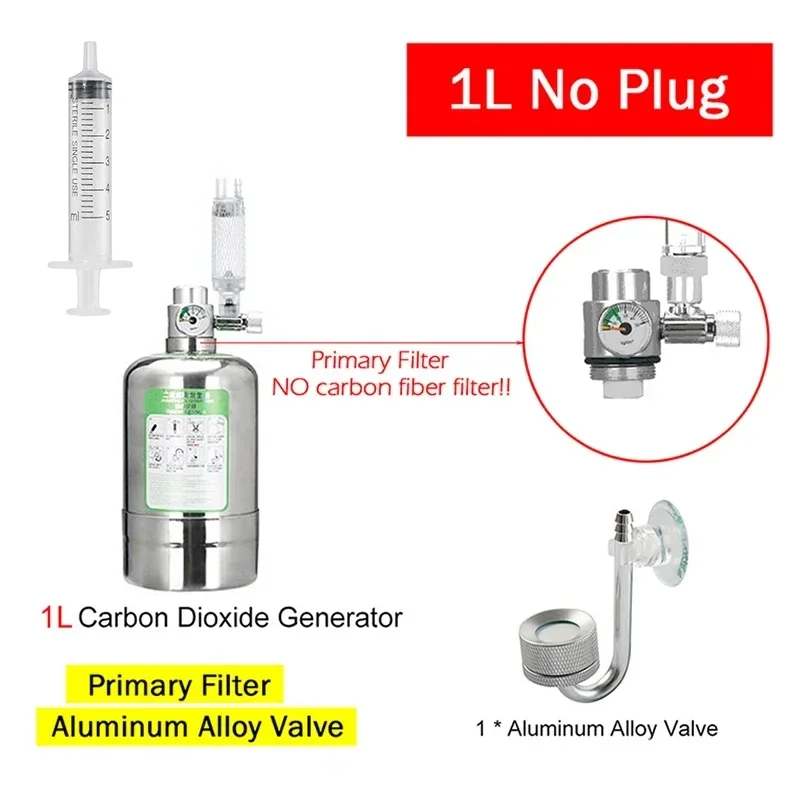 DIY Kooldioxide Reactor Kit Aquarium Fish Tank CO2 Generator RVS Cilinder Generator Systeem voor Aquatische Plant Vis: Light Grey