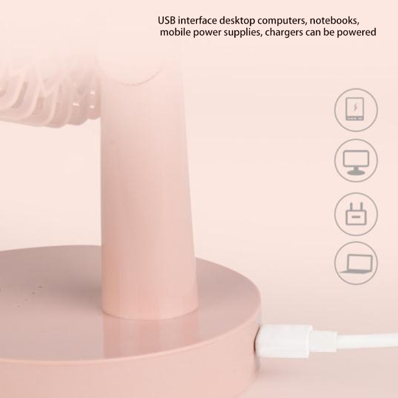 A USB Desktop Oscillating Fan 90° Rotating, 3-speed Strong Airflow, 1200mAh Battery, Quiet Operation, Suitable For Home Office