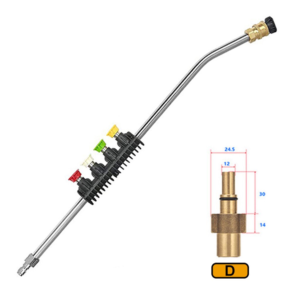 Pressure Washer Wand Extension 30 Degree Curved Angled Undercarriage and Gutter Cleaner Attachment 1/4 Inch Quick Connect 22Inch: D