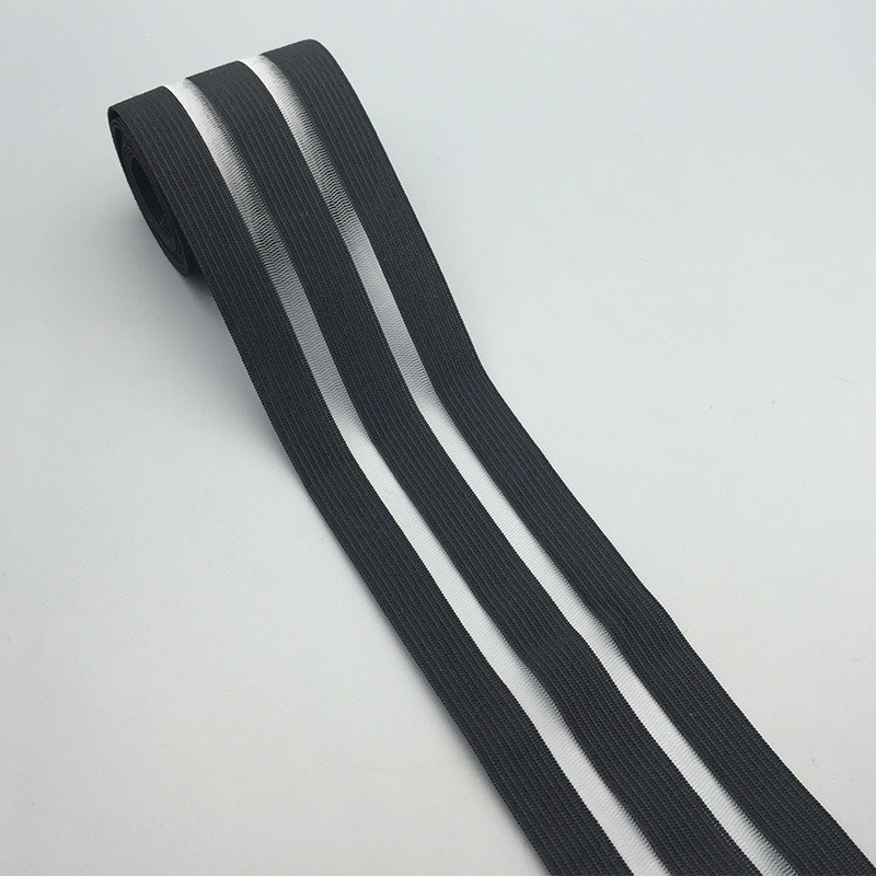 Zwart Wit Elastische Band 50 Mm 90 Mm Glitter Goud Zilver Mesh Kledingstuk Elastische Riem Meisje Jurk Naaien Diy Ambachten accessoires 1 Meter: Black / 50mm