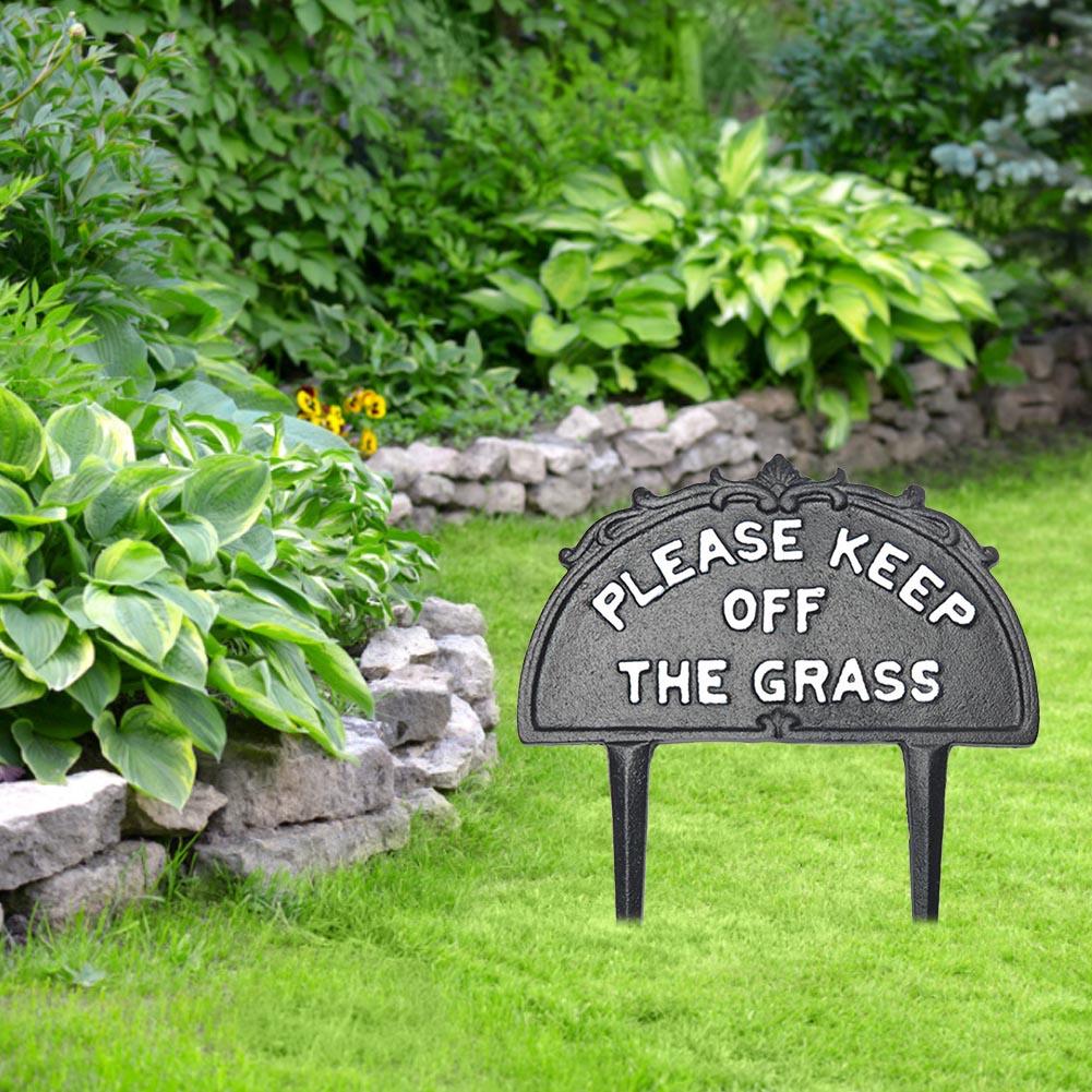 Tuin Teken Houd Uit De Gras Teken Met Stake Metalen Yard Teken Voor Buiten Tuin Solid Cast Irongarden Teken