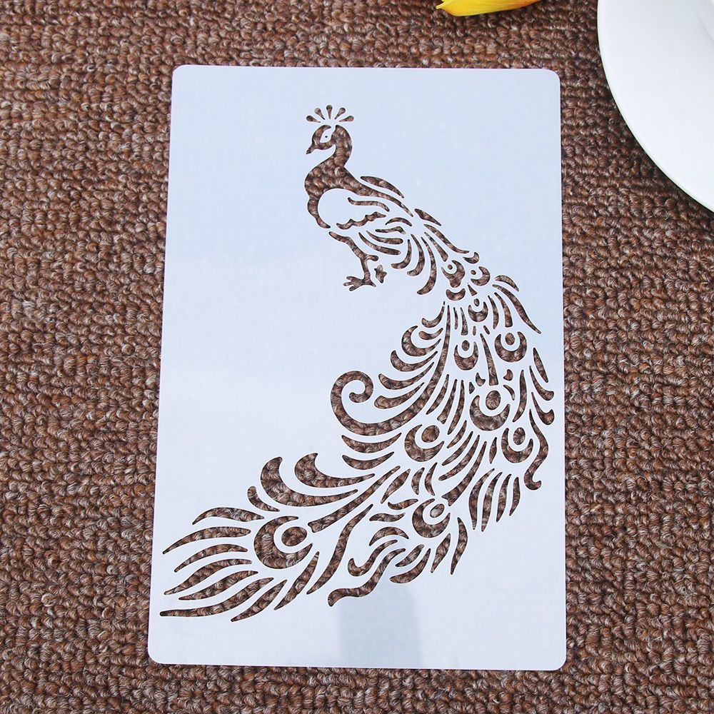 Pochoir réutilisable en forme de fleur, Totem paon, aérographe, peinture artistique, moule à gâteau en Spray, artisanat de décoration, bricolage