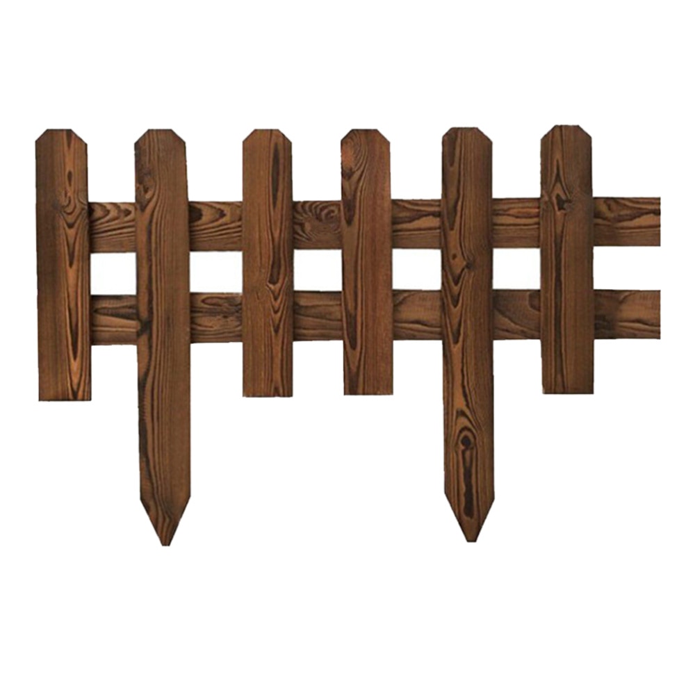 1pc 50x30x2cm Fence Solid Wood Fencing DIY Delicate Garden Courtyard Lawn Guardrail (Brown)