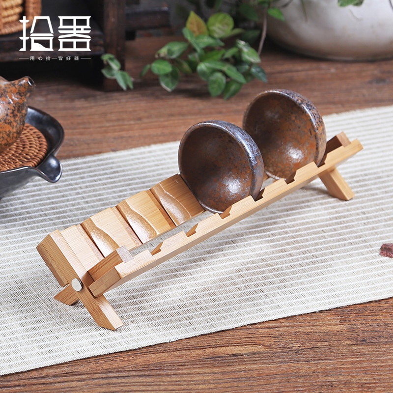 Plateau à thé chinois en bambou, fait à la main, Table à thé, planche à thé, théière Puer, conteneur de rangement, tasse, assiette, outils de cuisine, accessoires, 1 pièce